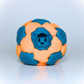 Blue and orange Tiger Balls 32-panel hacky sack footbag